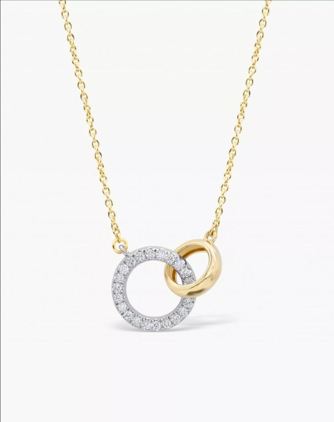 Taille ronde 14k Gold Eternity Circle Life Necklace 16