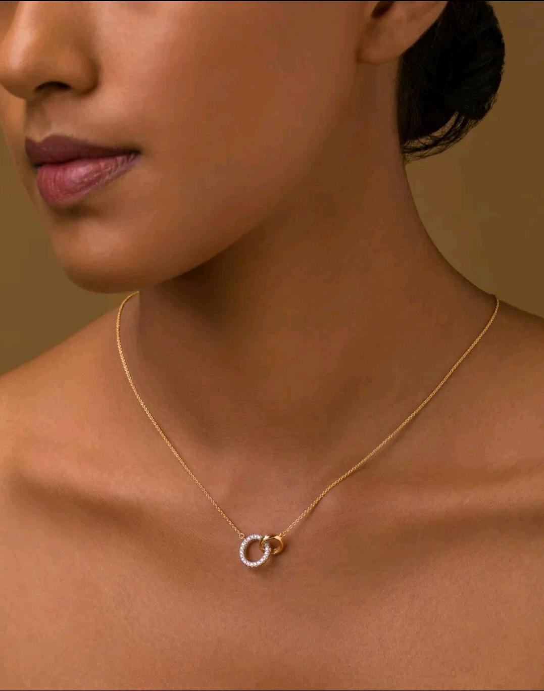 14k Gold Eternity Circle Life Necklace 16
