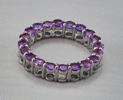 Amethyst Circle Pendant in 14k gold