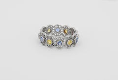 14k Gold Eternity Ring with Sapphires and Tanzanite