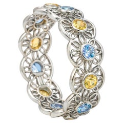 14k Gold Eternity Ring with Sapphires and Tanzanite