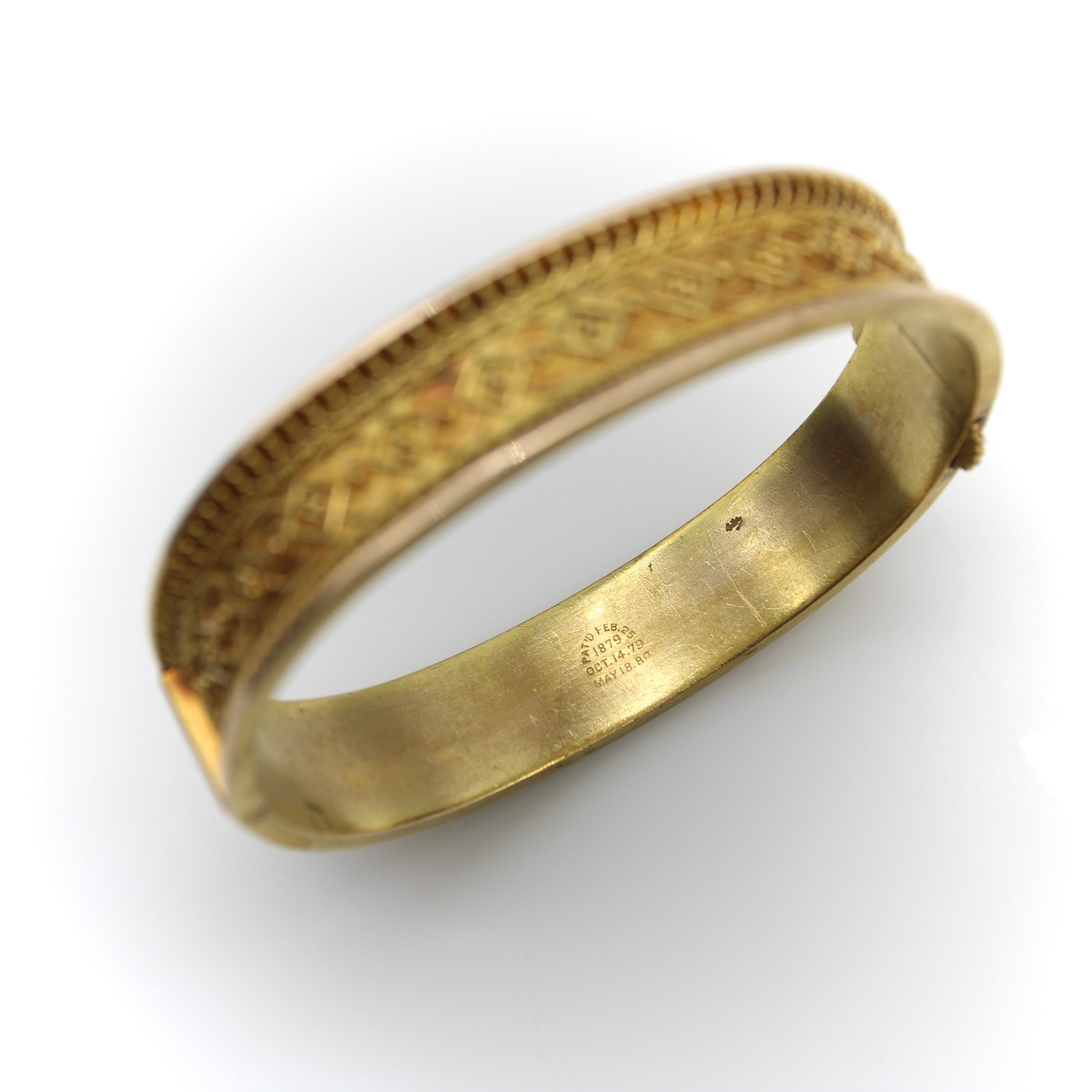 14K Gold Etruscan Revival Wirework Bracelet en venta 2