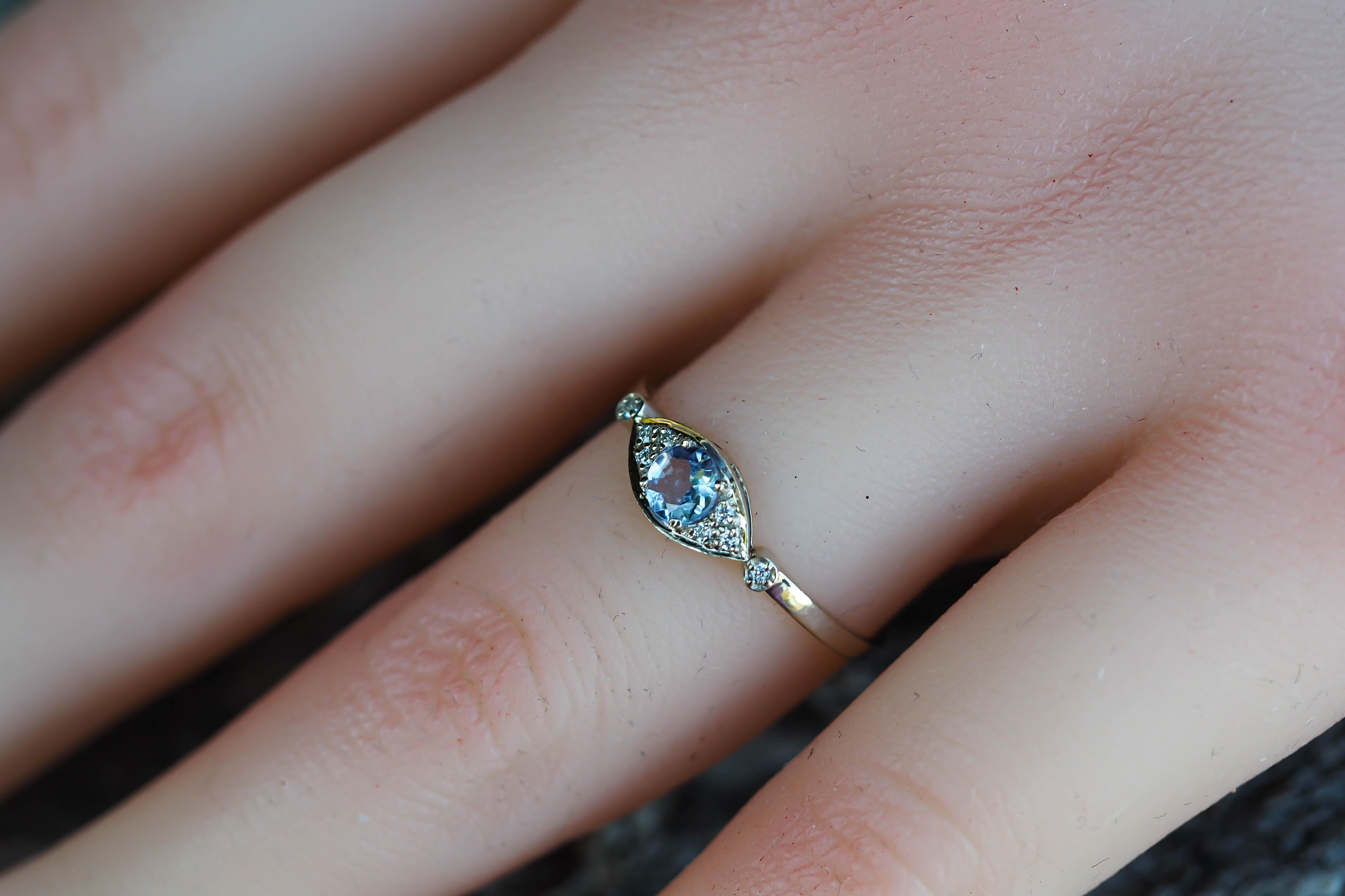 For Sale:  Evil eye tanzanite 14k gold ring 13