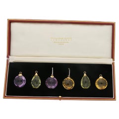 Faceted Gem Interchangeable 14 Karat Gold Earring Set