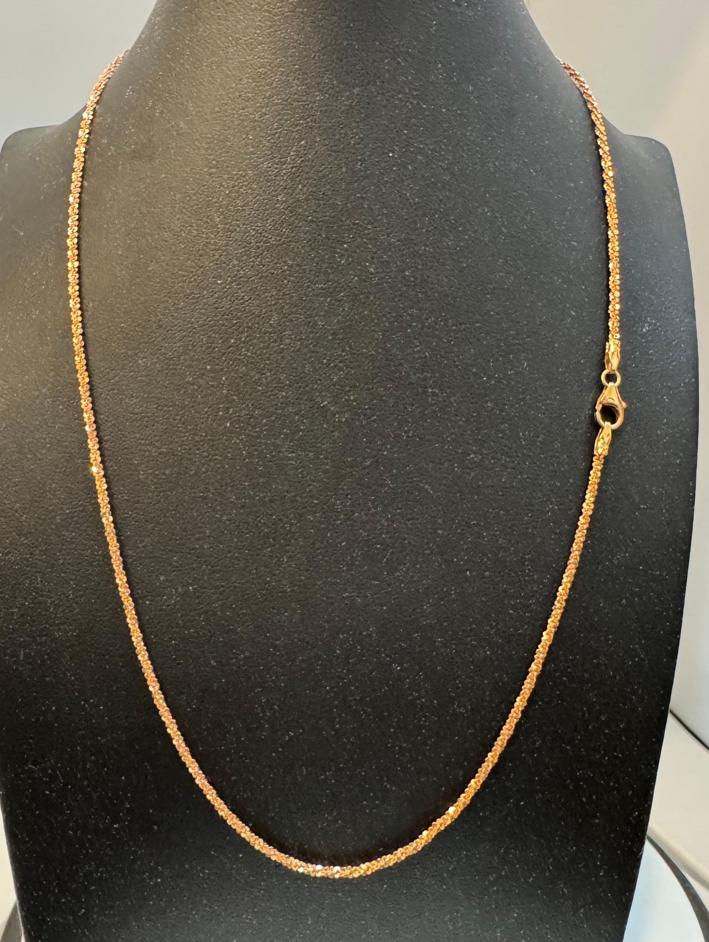 Femenino o masculino 14k Gold Fancy Diamond Cut Italian Rose Gold  Chain, 18
