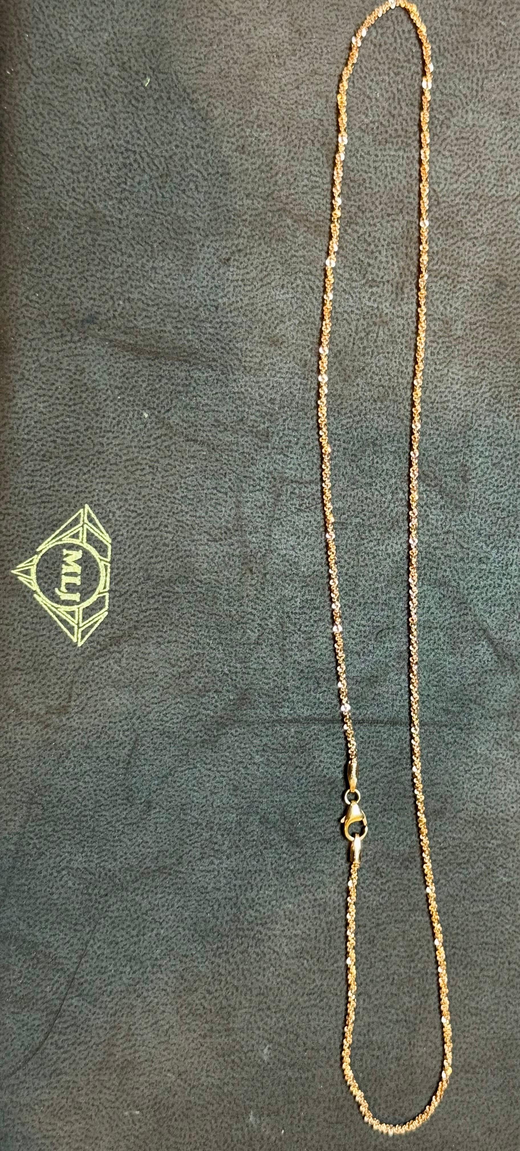 14k Gold Fancy Diamond Cut Italian Rose Gold  Chain, 18