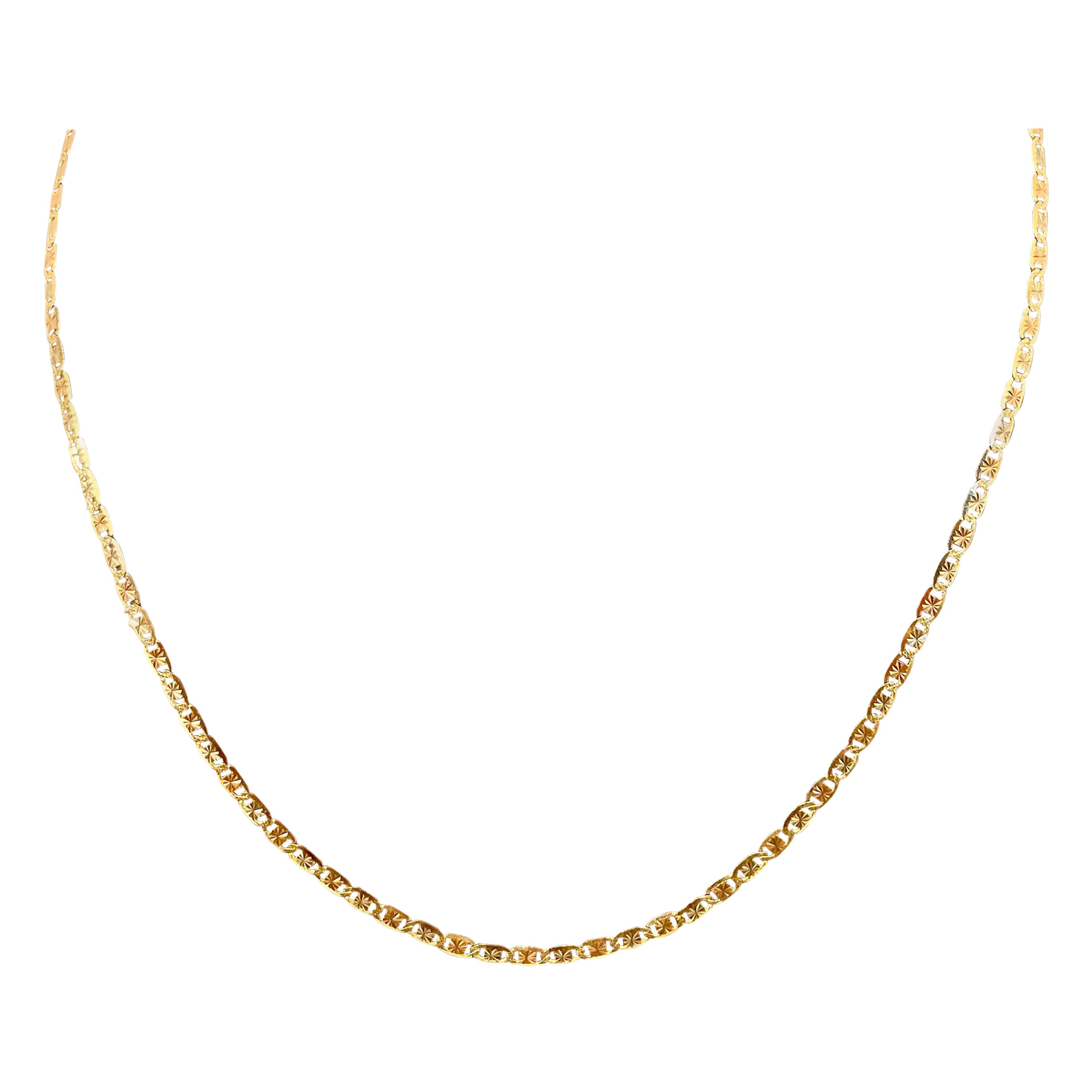 14 Karat Gold Fancy zweifarbige italienische Mariner Gliederkette