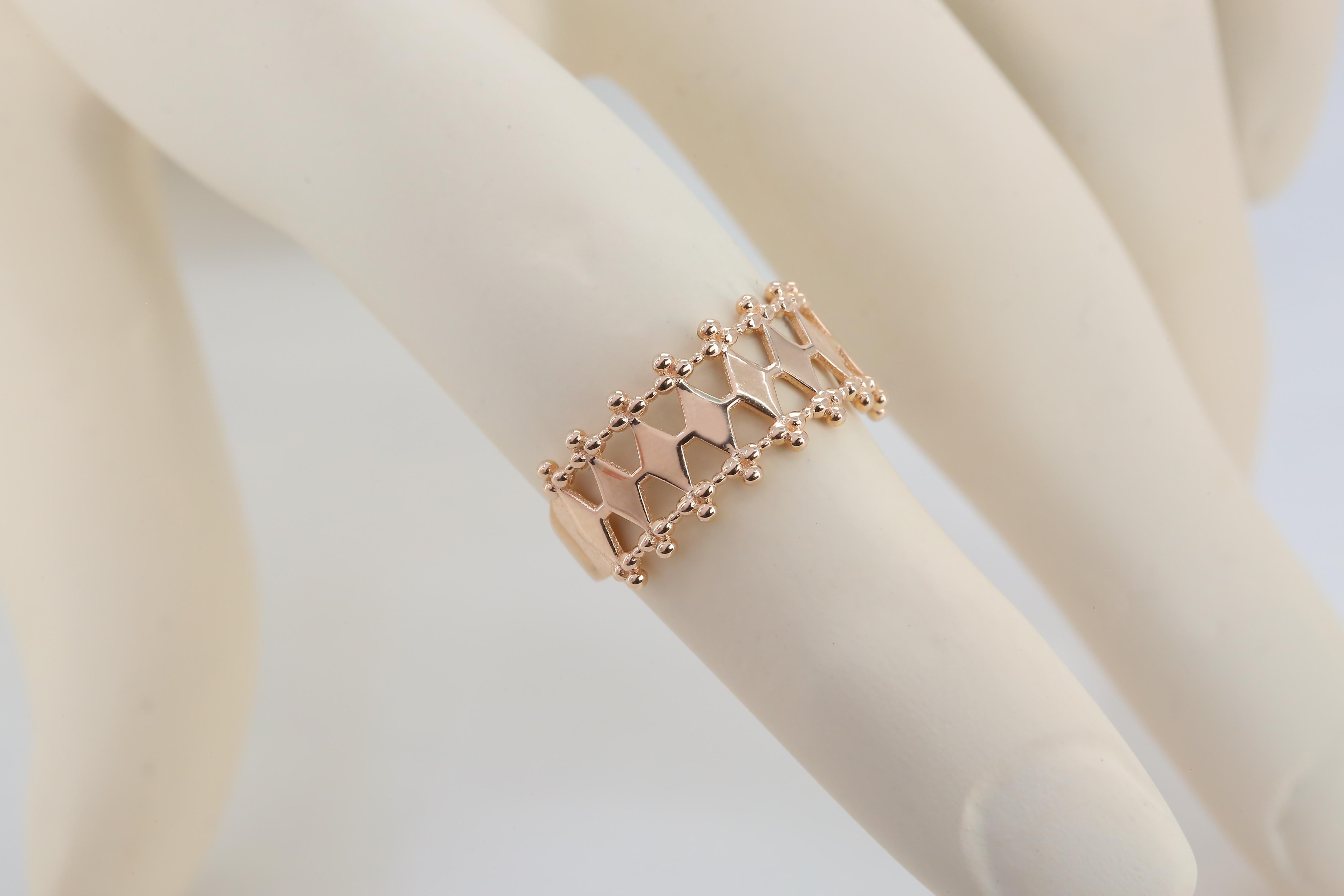 For Sale:  14k Gold Fence Ring, Dainty Fence Ring, 14k Gold Dainty Fence Shaped Ring, Fence 4