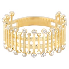 Anello a forma di steccato in oro 14K, anello a forma di steccato, anello a forma di steccato in oro 14K