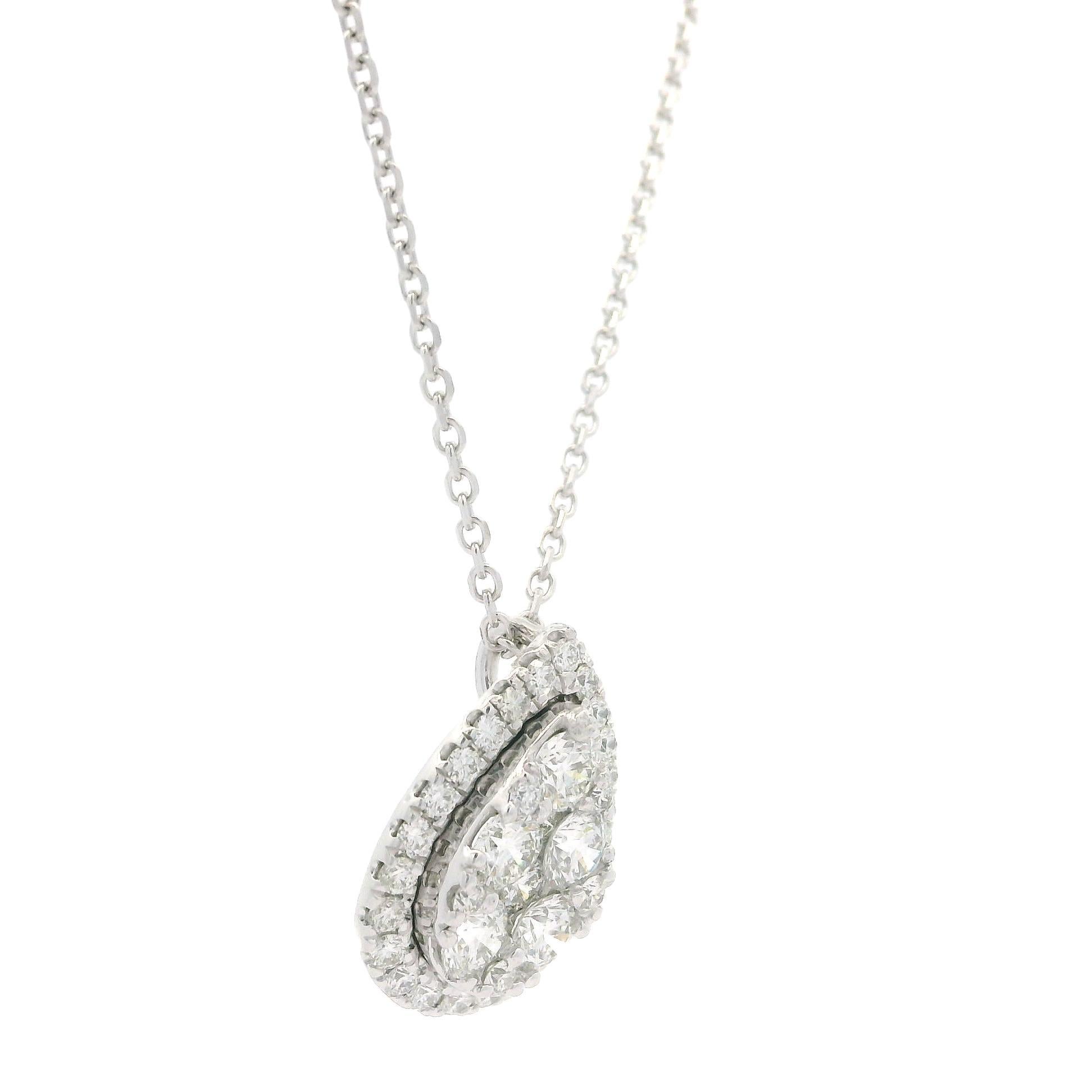 Collana regolabile in oro 14k con ciondolo a goccia con diamante da 0,80 ct. in vendita 2