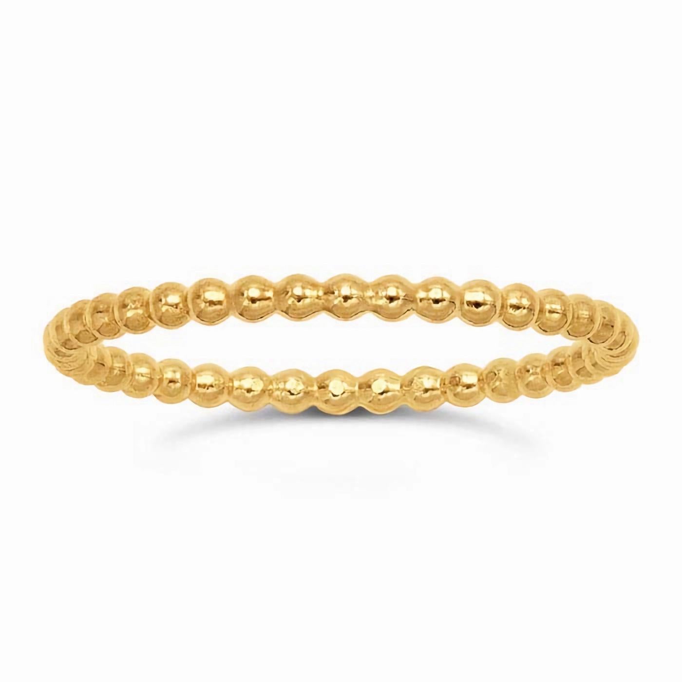 Moderne Bague en or 14 carats remplie de perles de 1,5 mm en vente