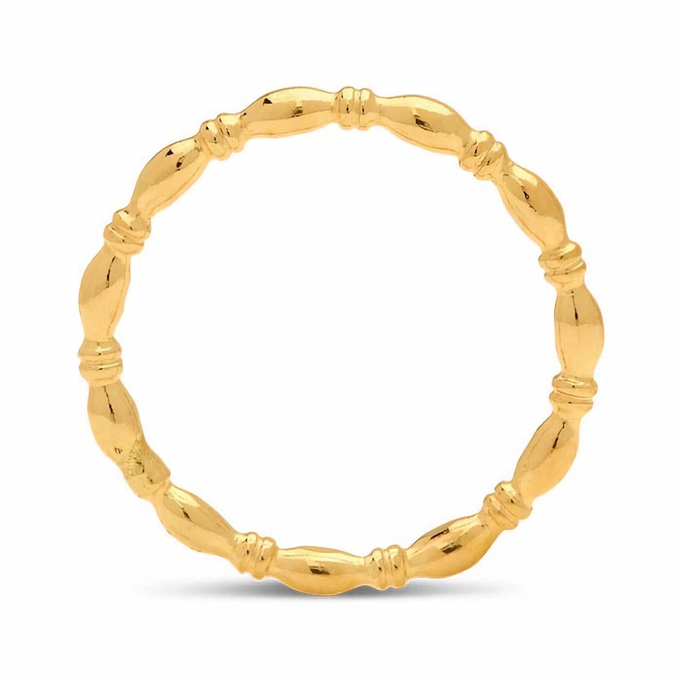 Ring aus 14 Karat Gold mit gefülltem Perlenmuster (Moderne) im Angebot