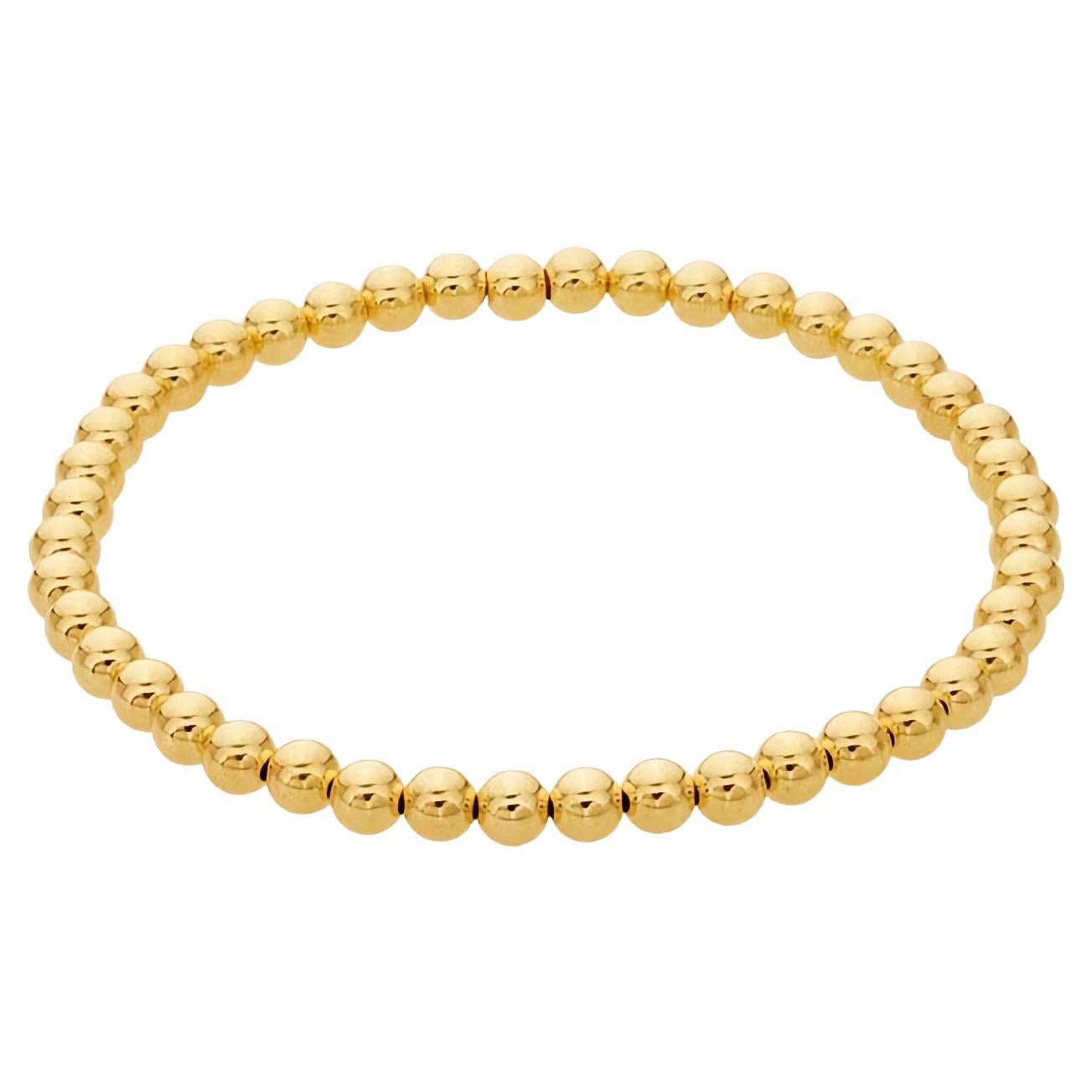 14k Gold Filled Beaded Stretch Bangle Bracelet 4mm