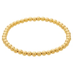 14k Gold Filled Beaded Stretch Bangle Bracelet 4mm