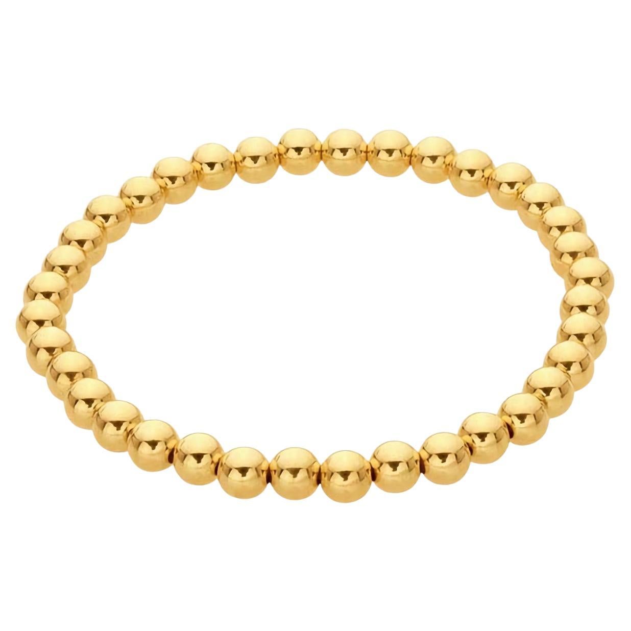14k Gold Filled Beaded Stretch Bangle Bracelet 5mm