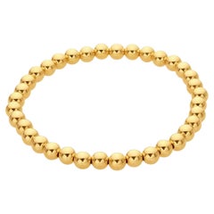 14k Gold Filled Beaded Stretch Bangle Bracelet 5mm