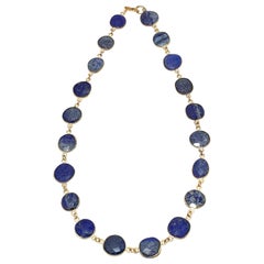 14k Gold-filled Bezel Set Lapis Lazuli 16" Necklace