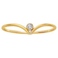 14k Gold gefüllt Chevron klar Edelstein Ring
