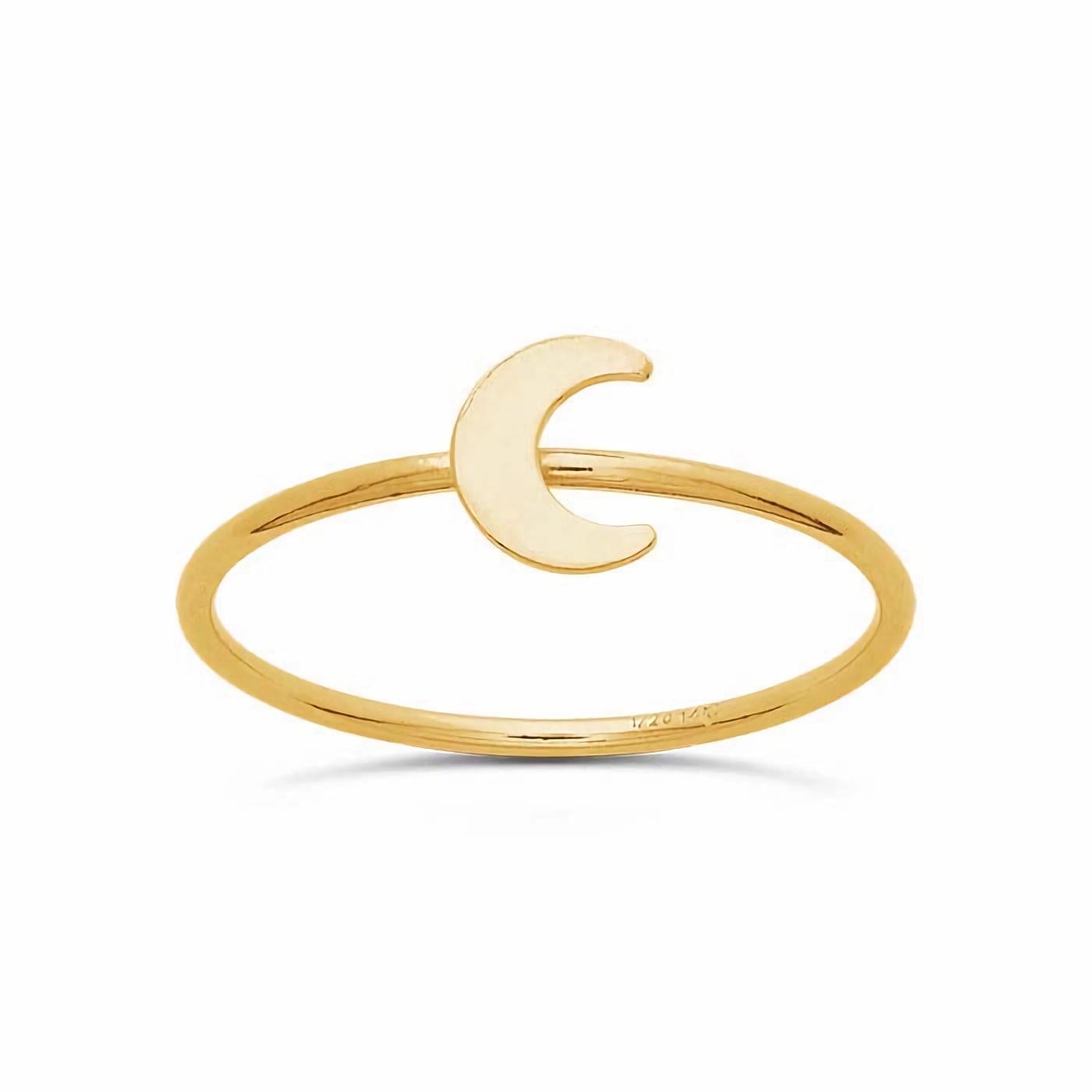 Women's or Men's 14k Gold Filled Crescent Moon Shape Ring For Sale