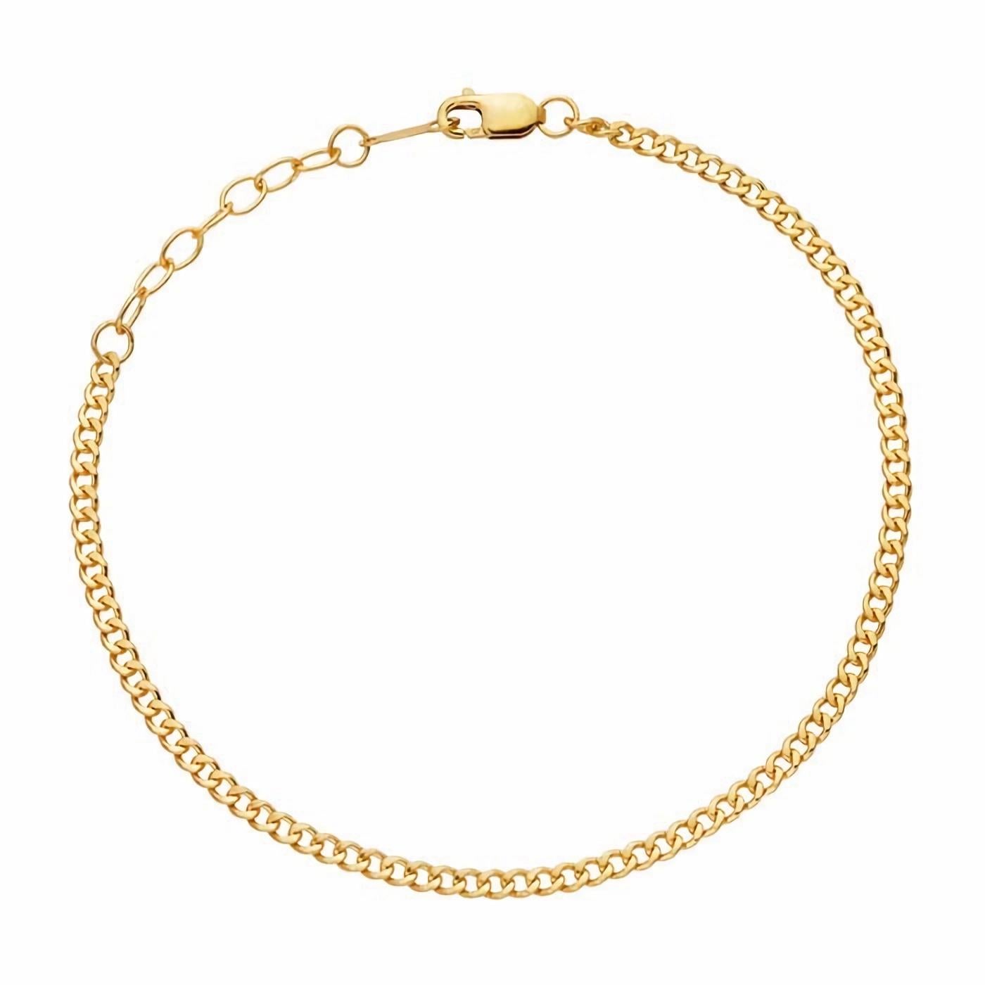 Modern 14k Gold Filled Curb Chain Bracelet For Sale
