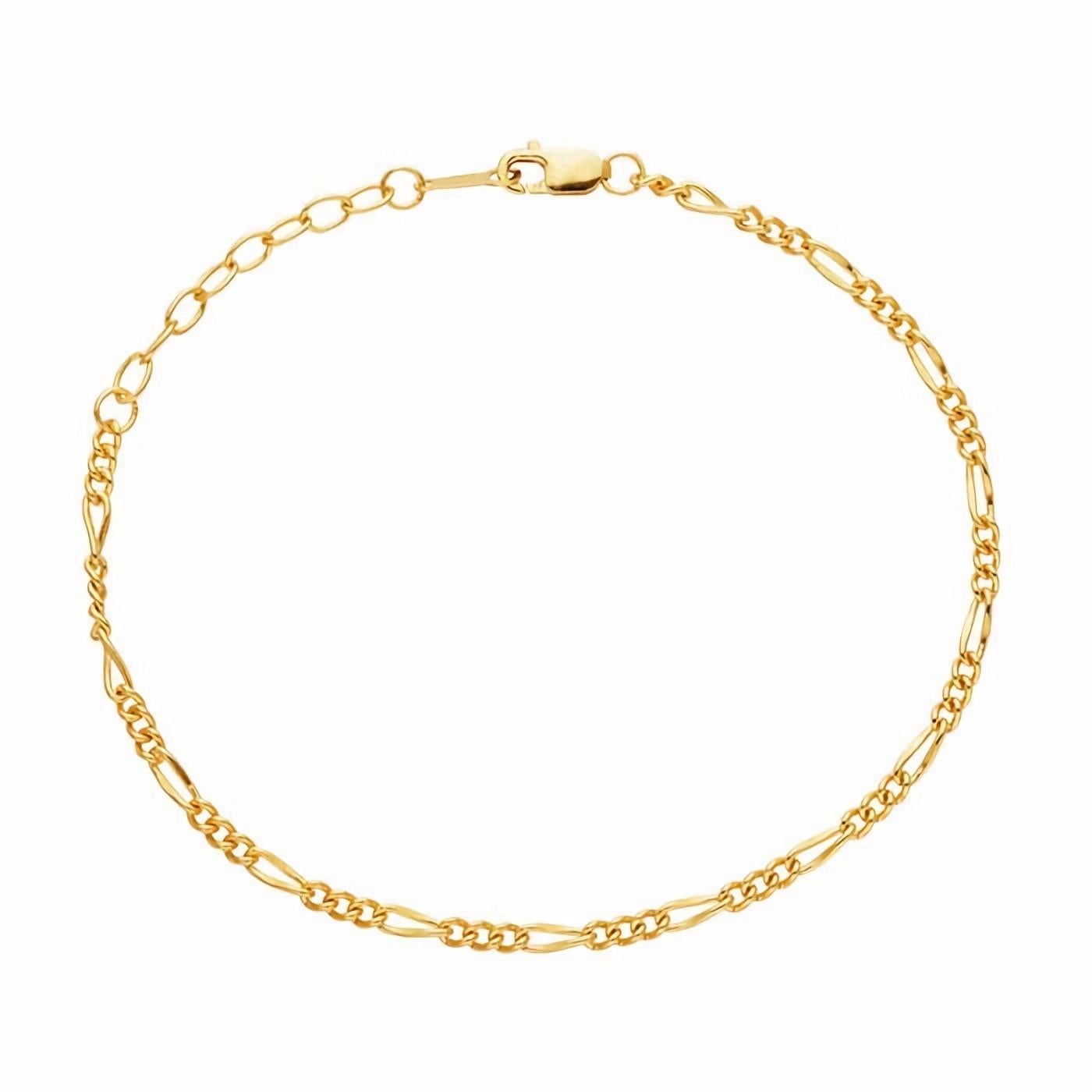 Moderne Bracelet à chaîne Figaro rempli d'or 14 carats en vente