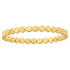 Anello piatto con perline in oro 14k