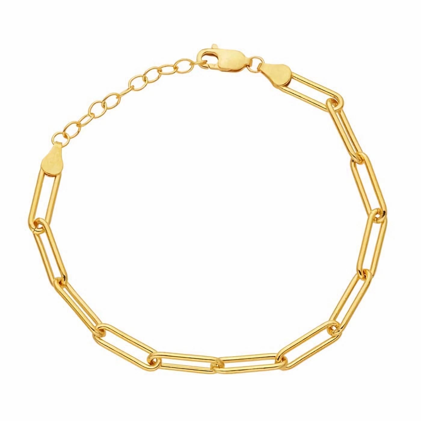 Modern 14k Gold Filled Flat Oval Cable Chain Bracelet 2.5mm For Sale