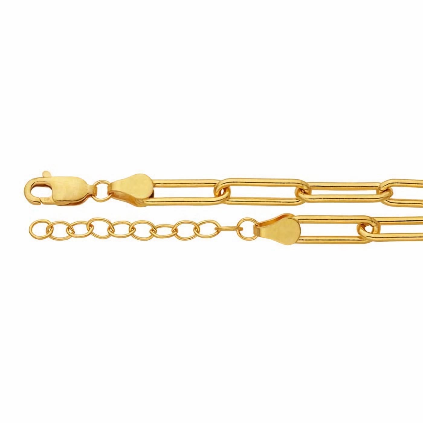 14k Gold Filled Flat Oval Cable Chain Bracelet 2.5mm In New Condition For Sale In Brooklyn, NY