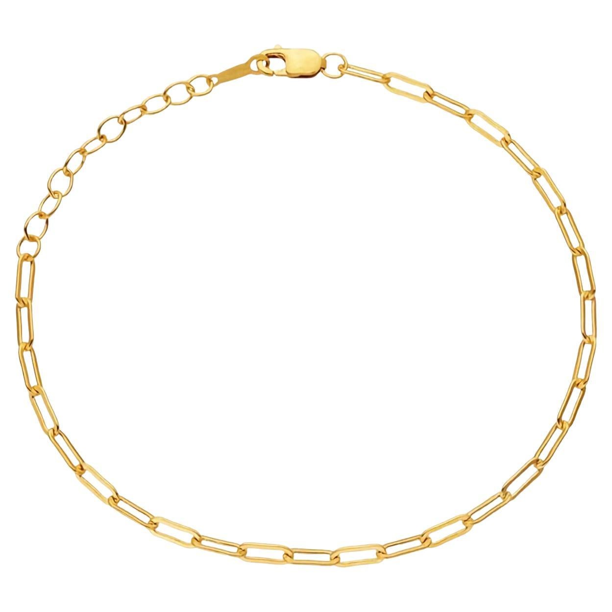 14k Gold Filled Flat Oval Cable Chain Bracelet 4mm