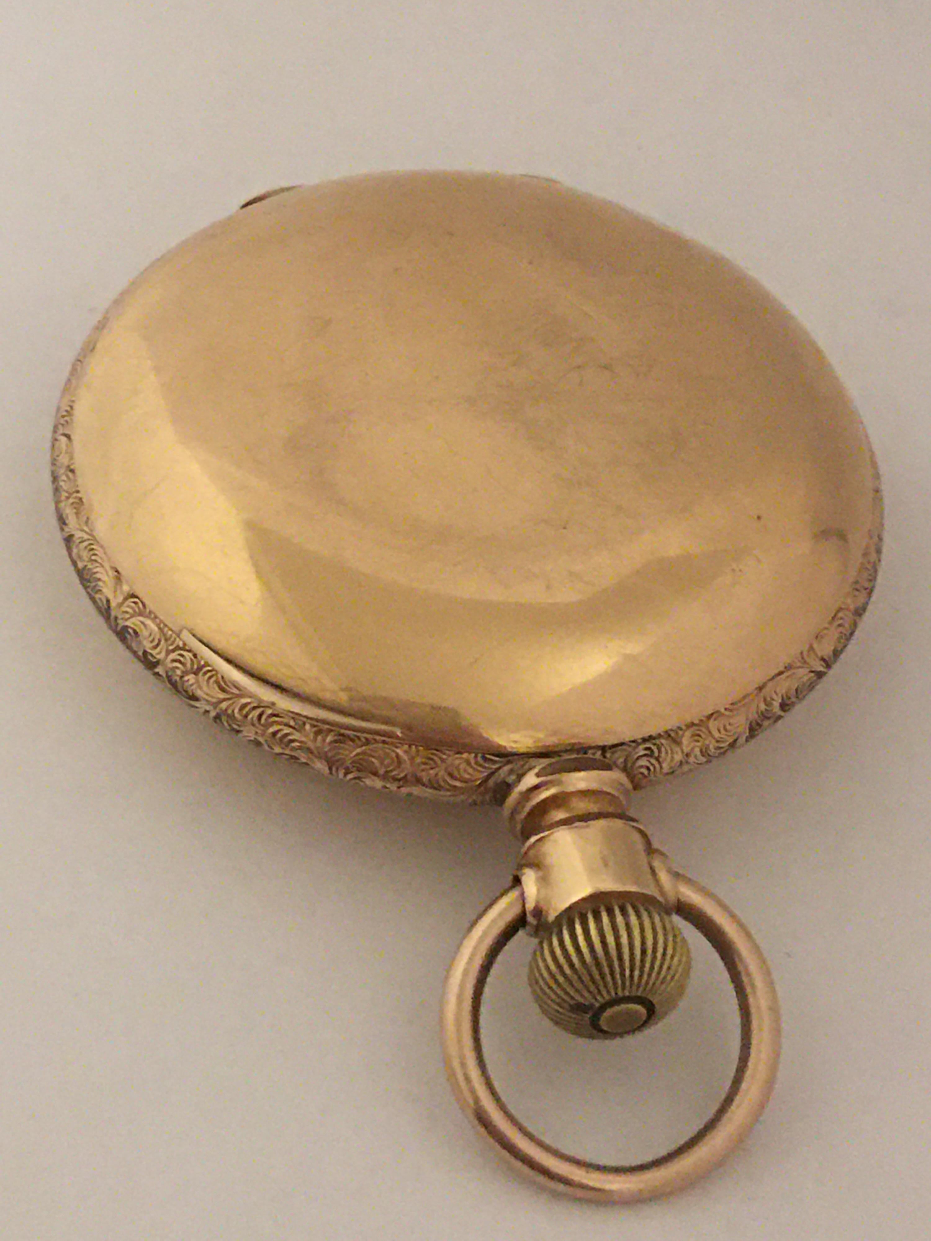14K Gold-Filled Full Hunter American Waltham Watch Co.Antique Gents Pocket Watch 7