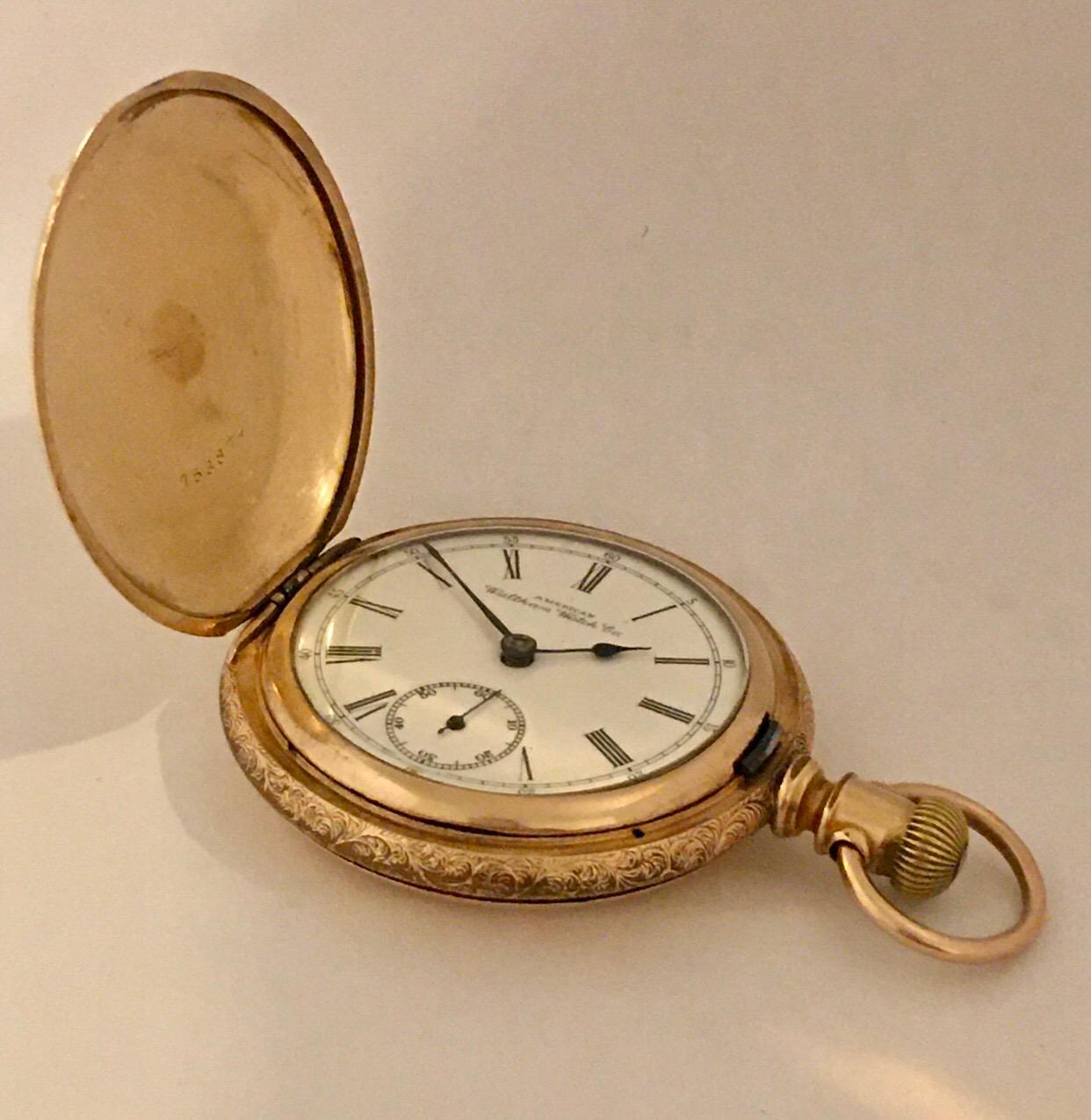 14K Gold-Filled Full Hunter American Waltham Watch Co.Antique Gents Pocket Watch 11