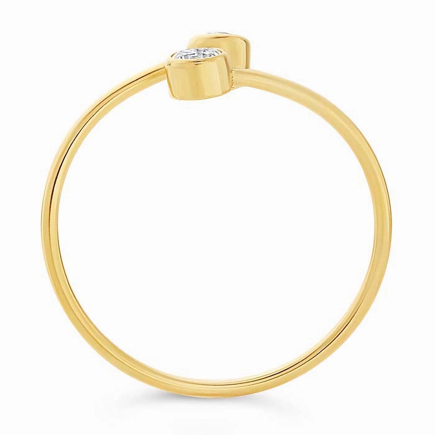 Modern 14k Gold Filled Gemstone Set Bypass Ring For Sale