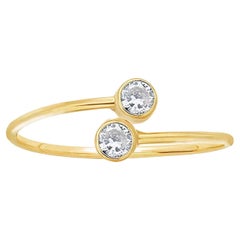 14k Gold Filled Gemstone Set Bypass Ring