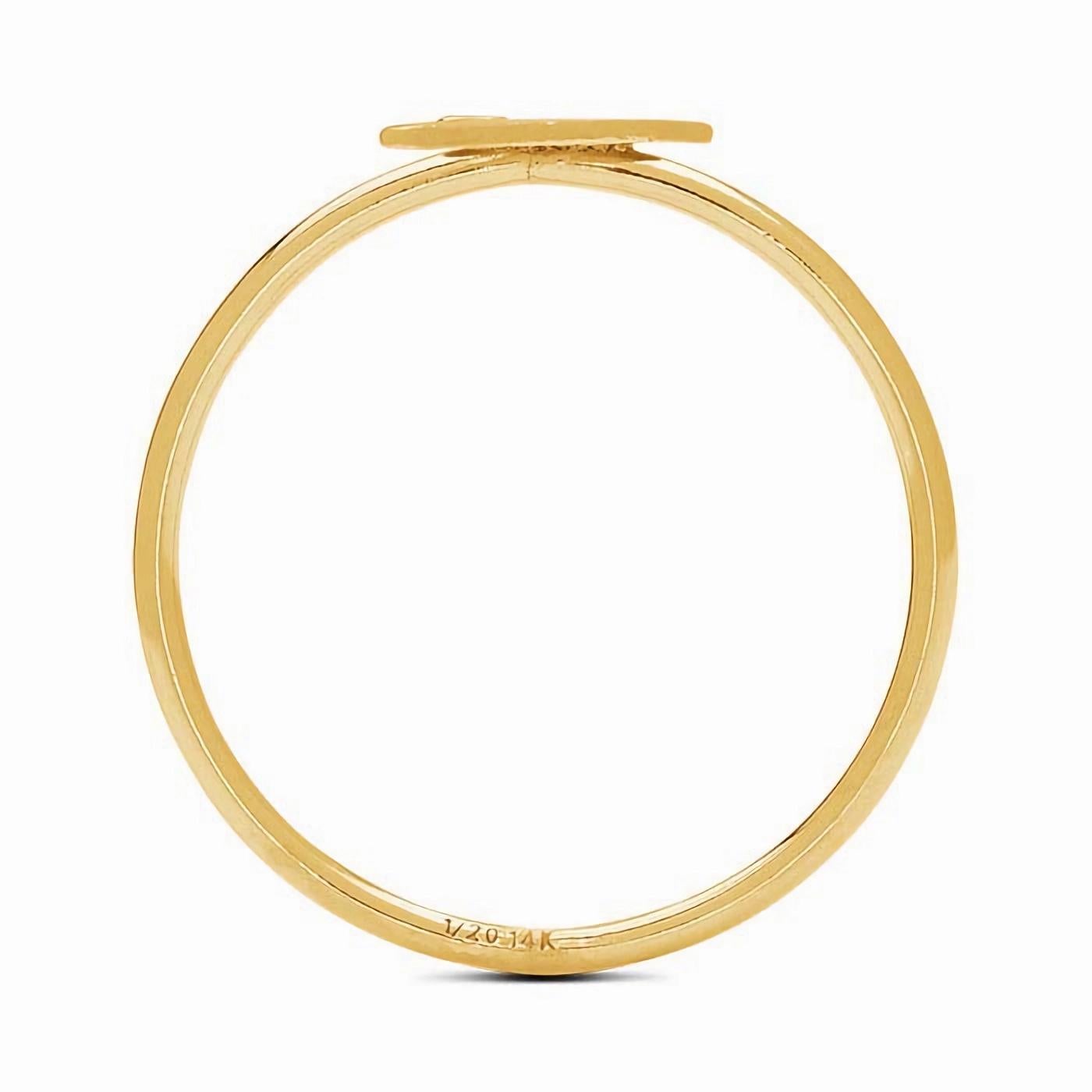 This 14/20 yellow gold-filled ring features a lightning bolt accent and a bright finish, making it attractive on its own or stacked with other rings.


Attributes:
Metal Type: Gold-filled
Karat: 14/20
Metal Color: Yellow
Ring Type: Fashion
Ring
