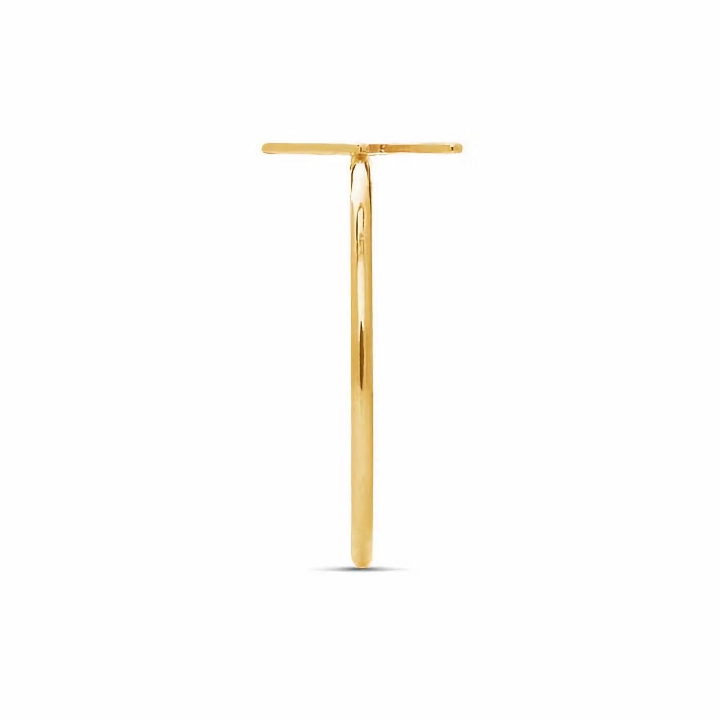 Modern 14k Gold Filled Lightning Bolt Shape Ring For Sale