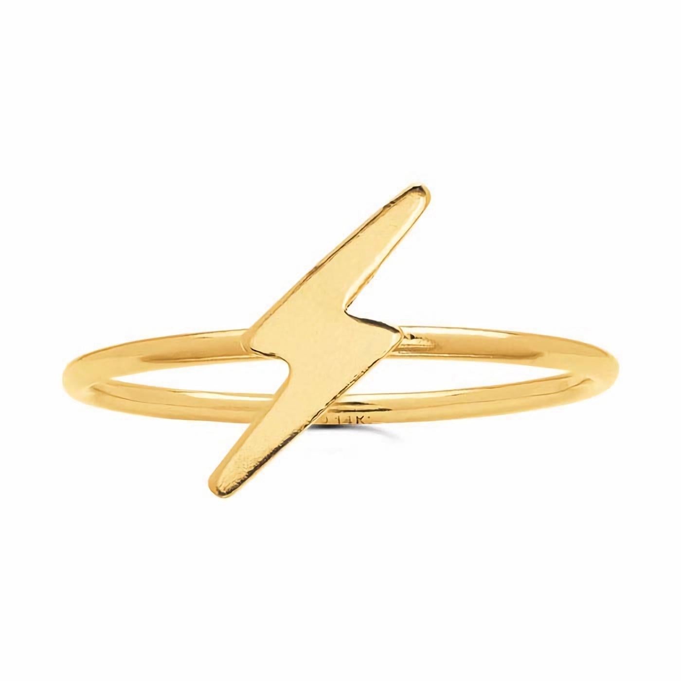 14k Gold Filled Lightning Bolt Shape Ring In New Condition For Sale In Brooklyn, NY