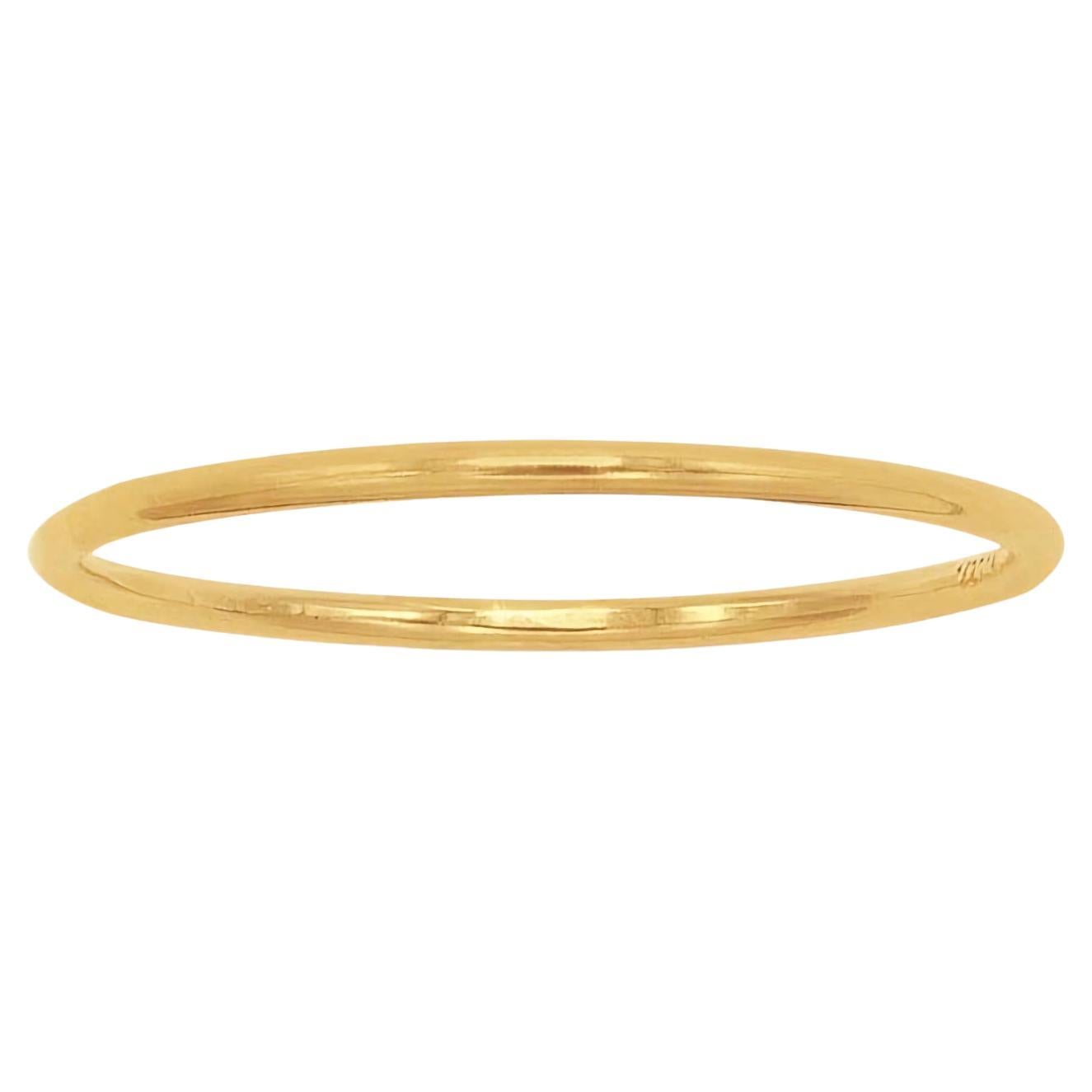 Anello a filo tondo riempito d'oro 14k