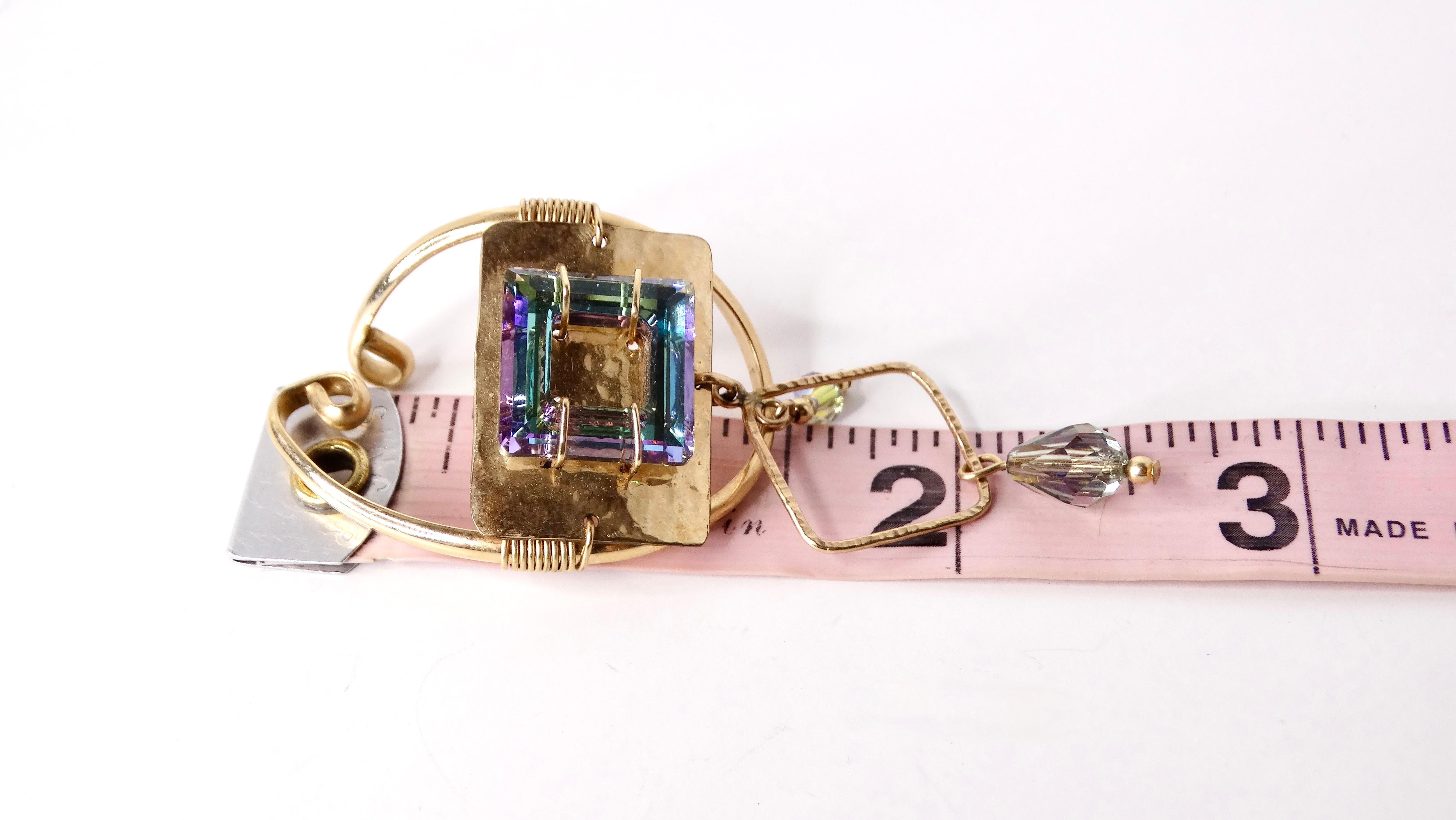 Orecchini pendenti con cristalli Swarovski riempiti d'oro 14k in vendita 2