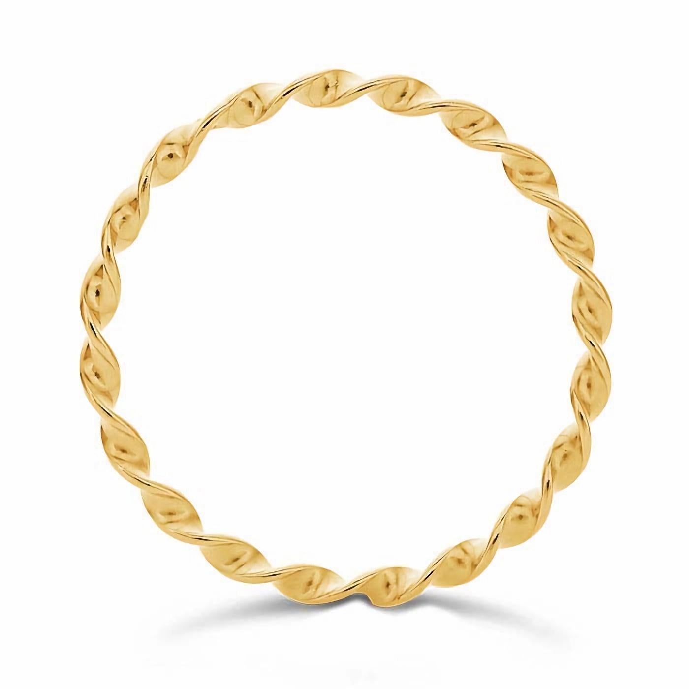Moderno Anello Twist da 1,6 mm con riempimento in oro 14k in vendita
