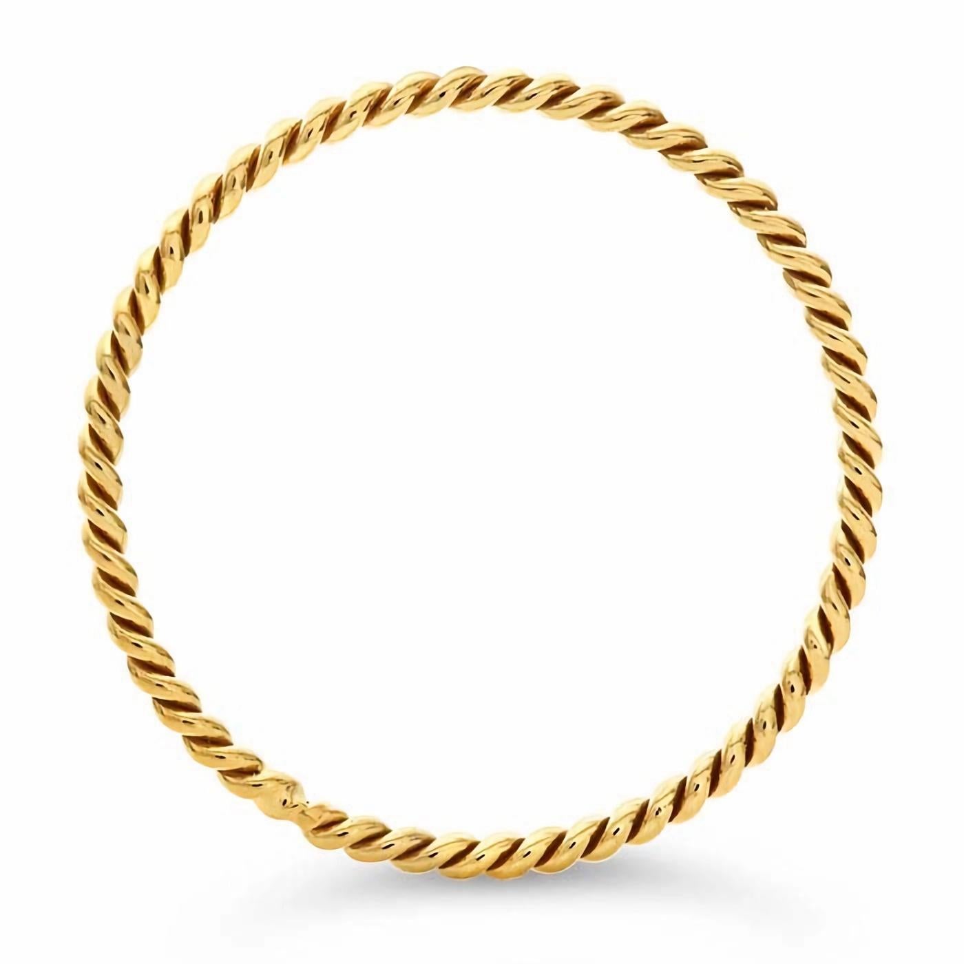 Moderno Anello a filo ritorto in oro 14k in vendita