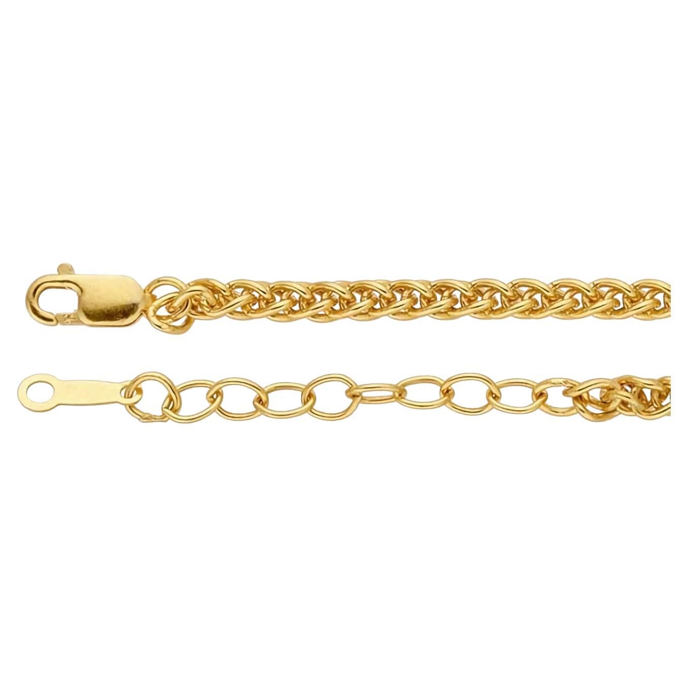 Eleva la tua eleganza con il bracciale a catena Wheat di Mona Jewelry. Realizzato meticolosamente in oro giallo 14/20, questo bracciale emana una raffinatezza senza tempo. Il suo intricato motivo a catena di grano offre un mix di resistenza e