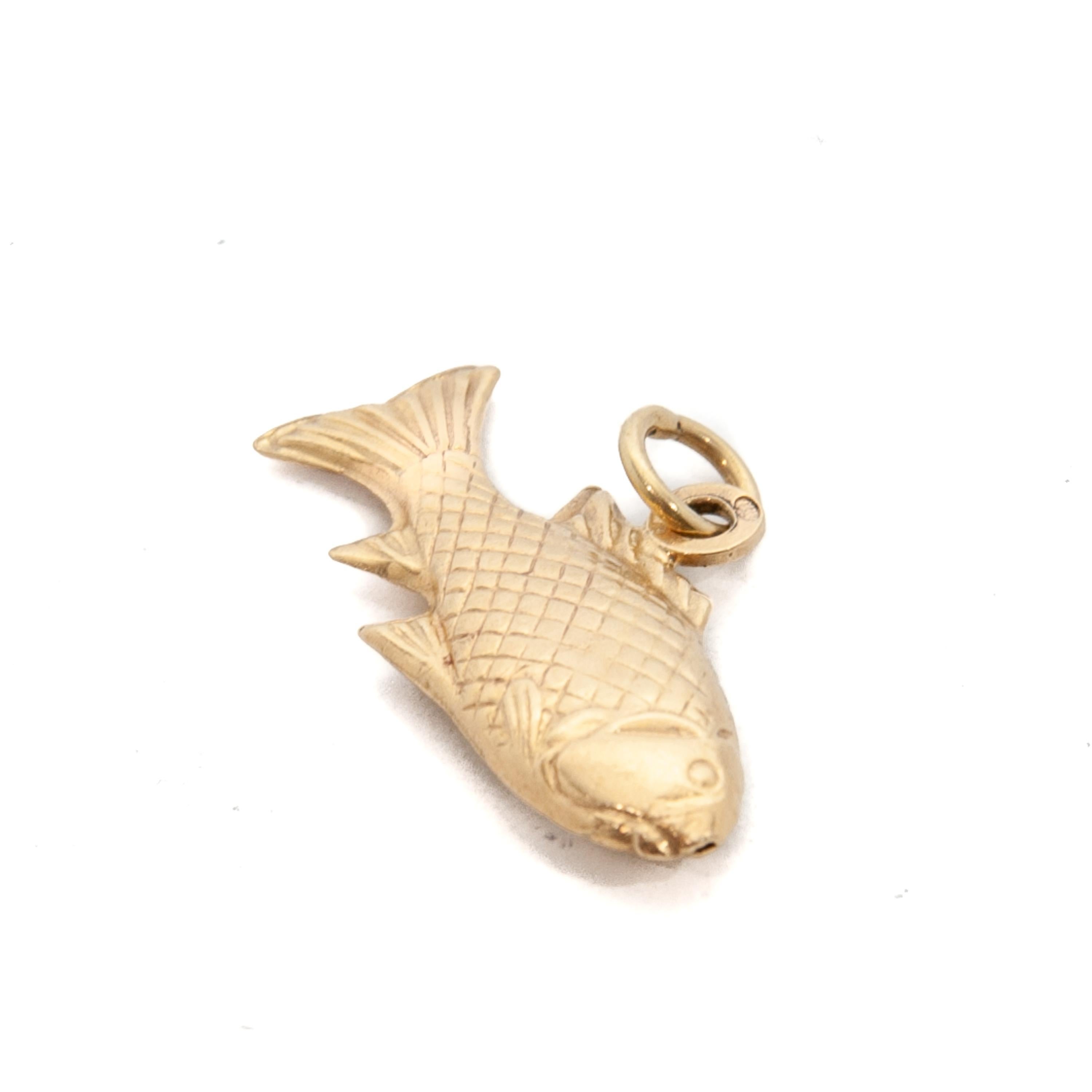 14k gold fish charm