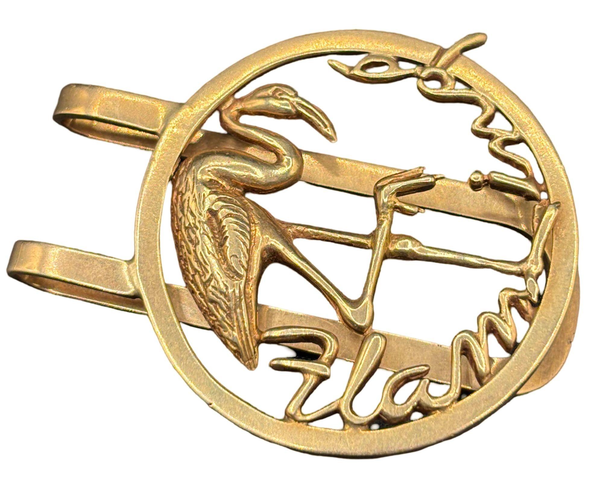 Fermasoldi con fenicottero in oro 14K in vendita 1
