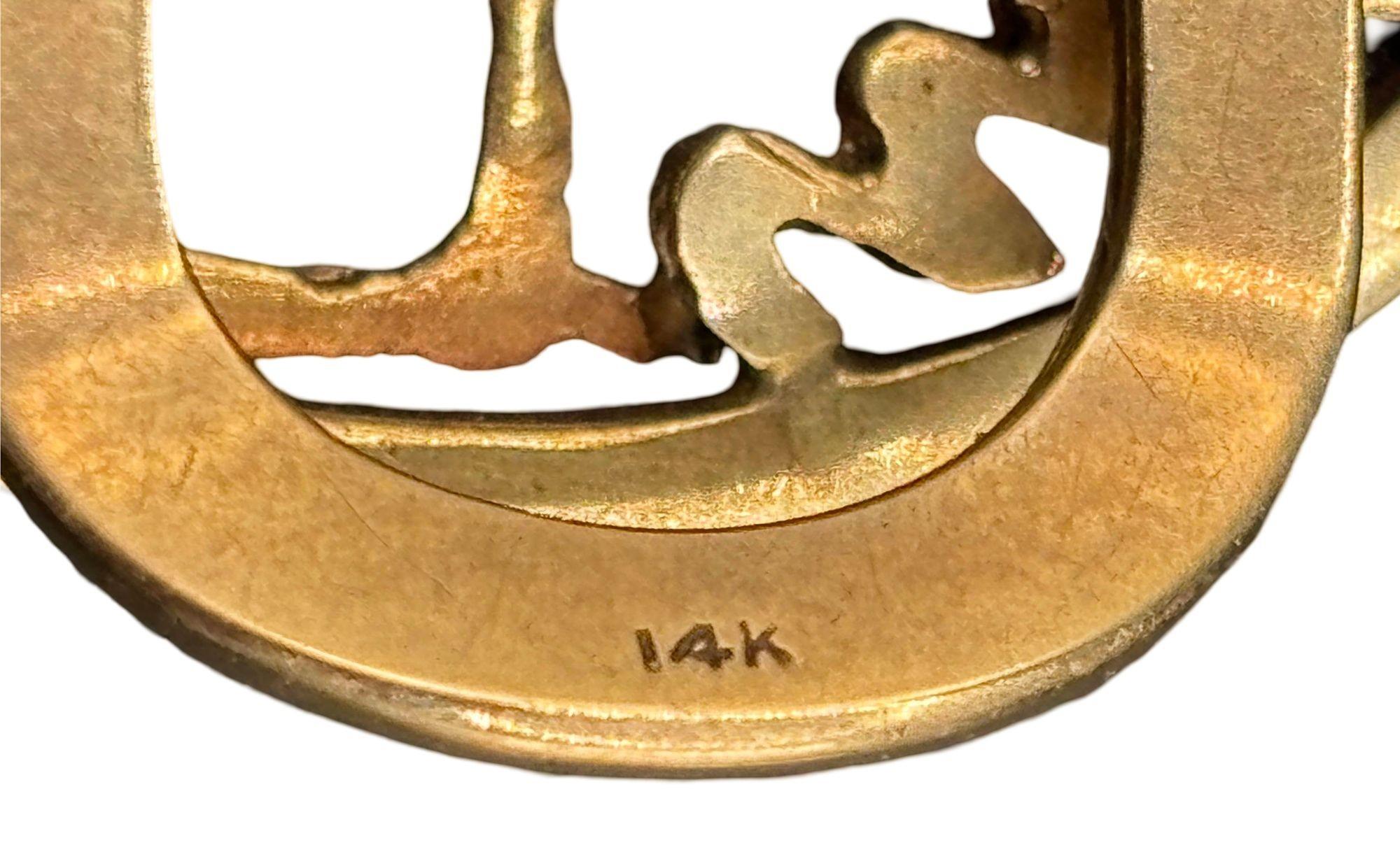 Fermasoldi con fenicottero in oro 14K in vendita 2