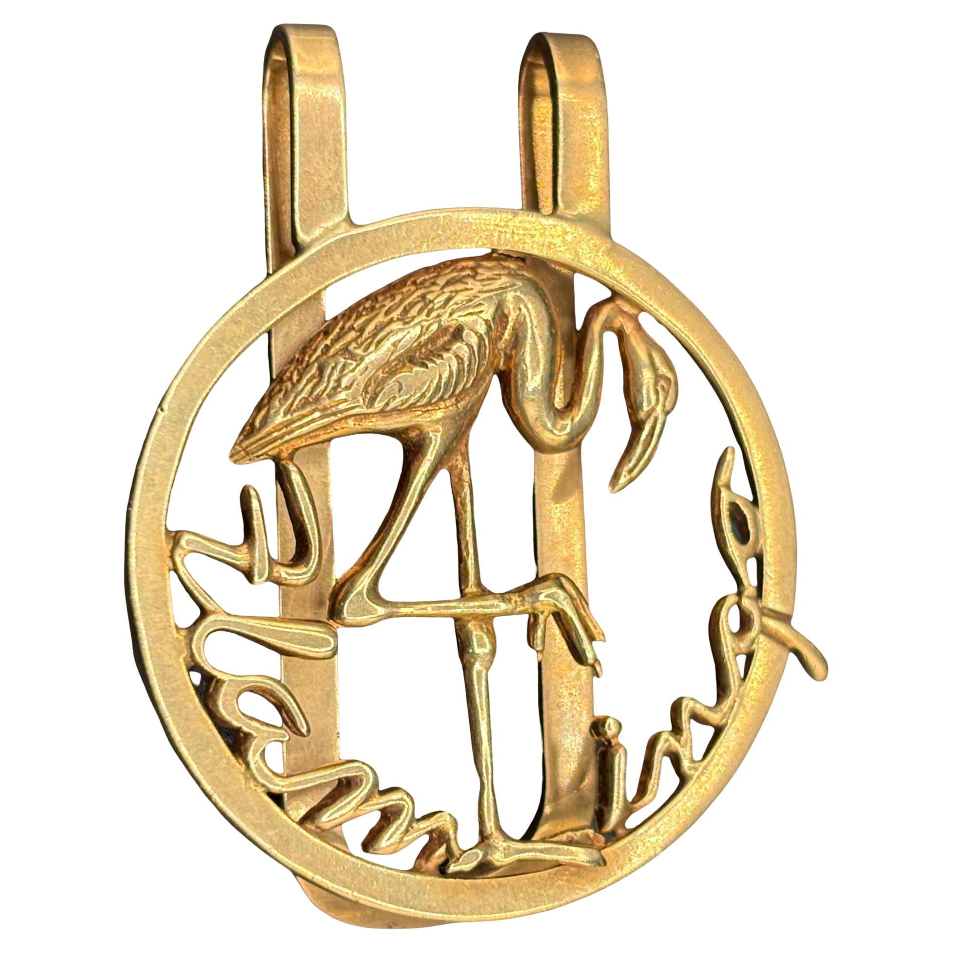 14K Gold Flamingo Money Clip