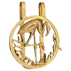 14K Gold Flamingo Money Clip