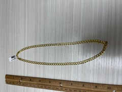 14K Gold Flat Hollow Curb Link Necklace in 18 inches
