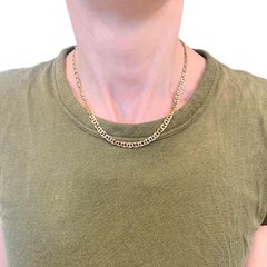 14k Gold Flat Link Chain Necklace Vintage Jewelry