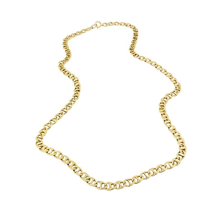 Collana a catena a maglie piatte in oro 14k Gioielli vintage In condizioni ottime in vendita a Beverly Hills, CA