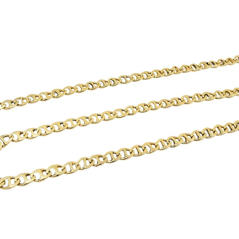 da uomo o donna Collana a catena a maglie piatte in oro 14k Gioielli vintage in vendita